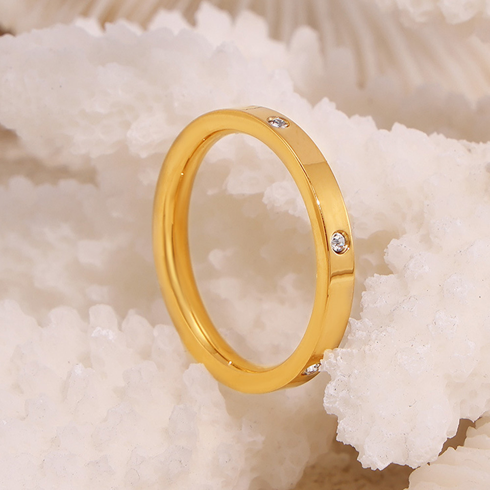 Cross-border new plain ring ins style simple stacked wearing diamond ring rings women's jewelry accessories wholesale