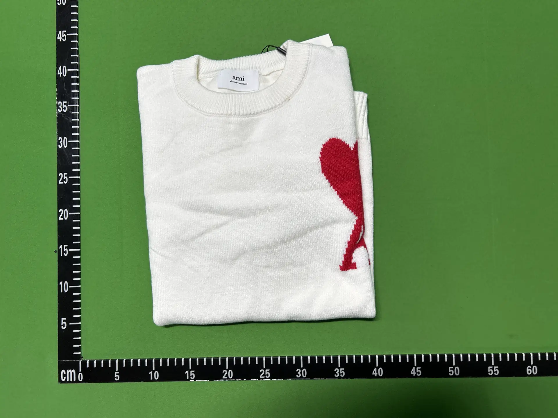 ami alexandre mattiussi sweater white red heart