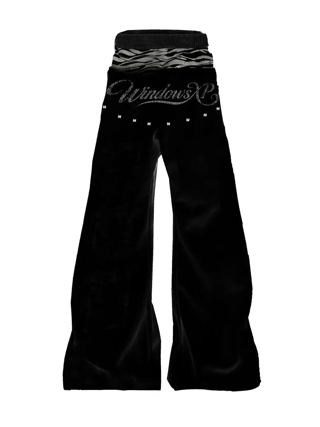 PAIKI "Winter Scar" Tiger Pattern Velvet Splicing Double Waist Visual Subculture Loose Autumn/Winter Pants for Men