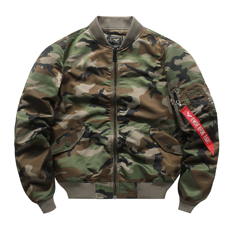 Autumn and winter camouflage coat live supply [plus cotton thin] air force ma1 bomber jacket male bomber jacket