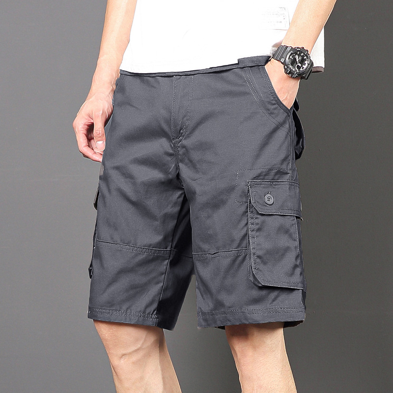 Special for foreign trade AliExpress 2023 summer casual shorts multi-pocket men's loose straight overalls vintage