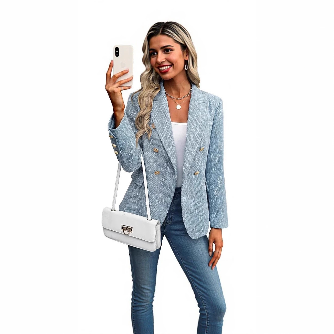 Amazon New European and American Women's Solid Color Suit Women's Autumn Simple Style New Fashion Street Style Small Suit