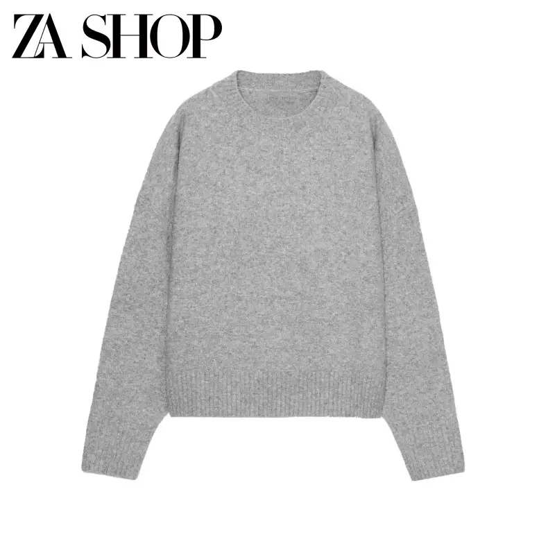 2025 Autumn New Women's Clothing Simple Casual Soft Basic Sweater Round Neck Long Sleeve Knitwear 2142161