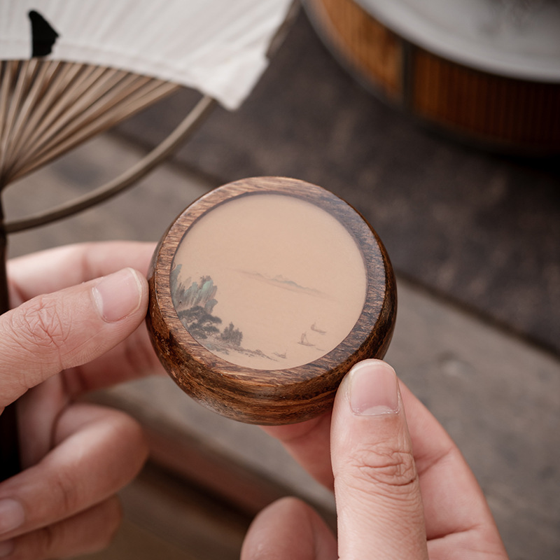 Heavy Bamboo Drop Plastic Lid Set Kung Fu Tea Set Tea with Teapot Lid Cover Bowl Cover Tea Mat Kung Fu Small Ornaments