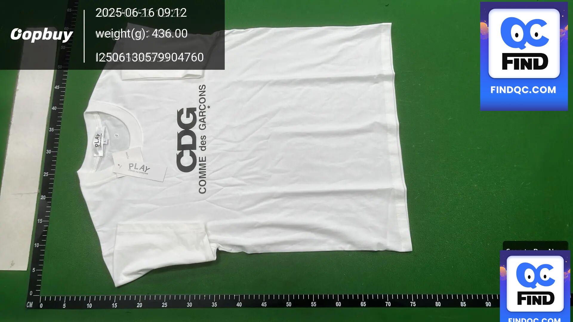 CDG PLAY Comme des Garcons White Short Sleeve T-Shirt — QC-foto 3