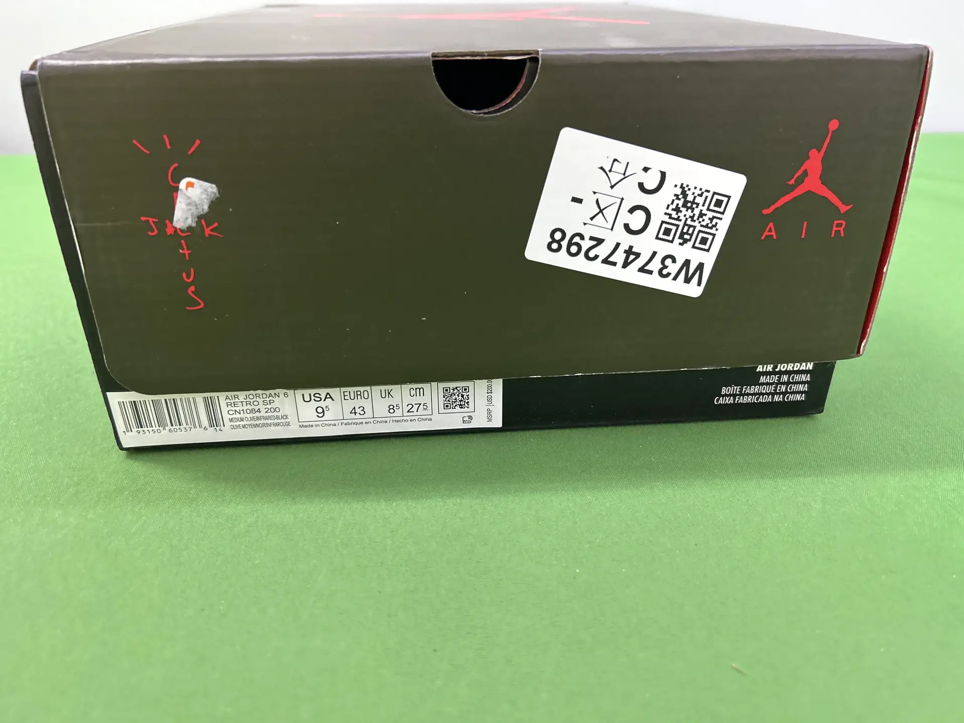 Air Jordan 6 Retro SF Medium Olive Infrared Black