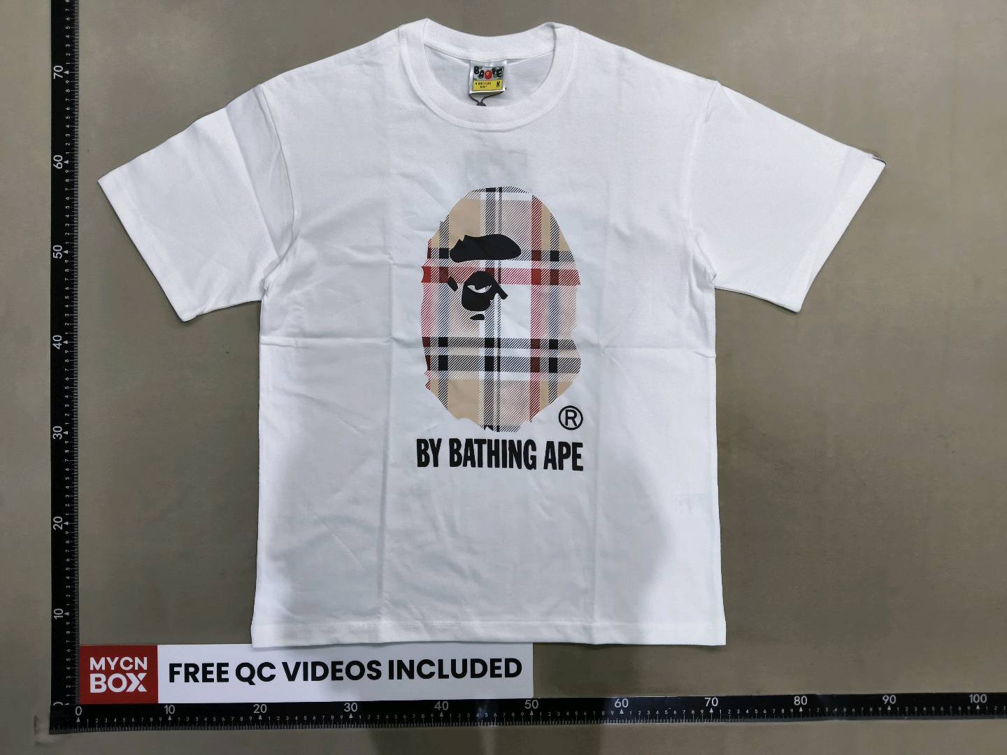 Long-Term Supply of Trendy Cross-Border Wholesale Foreign Trade Dropshipping 260g Heavyweight Bape Ape Head Shark Short Sleeves QC
