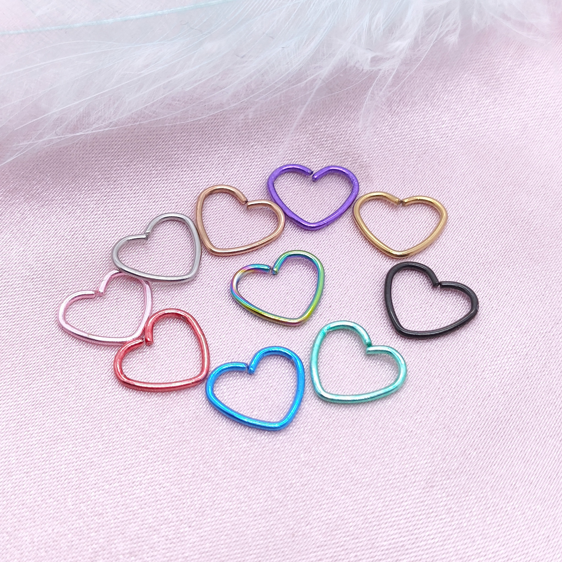 Factory direct cross-border dedicated to stainless steel five-pointed star love nose nail personality cute body puncture wholesale
