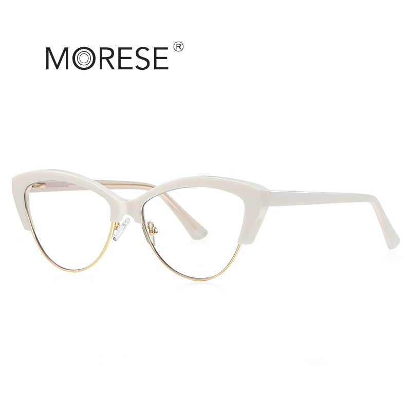 Amazon New Cat's Eye Flat Mirror 2177 Fashion Metal Eyebrow Frame Women's Black Frame Plain Glasses Spot