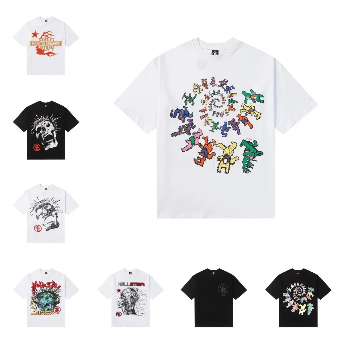 DYZX with retro printed jacket cotton short sleeve T-shirt -5512