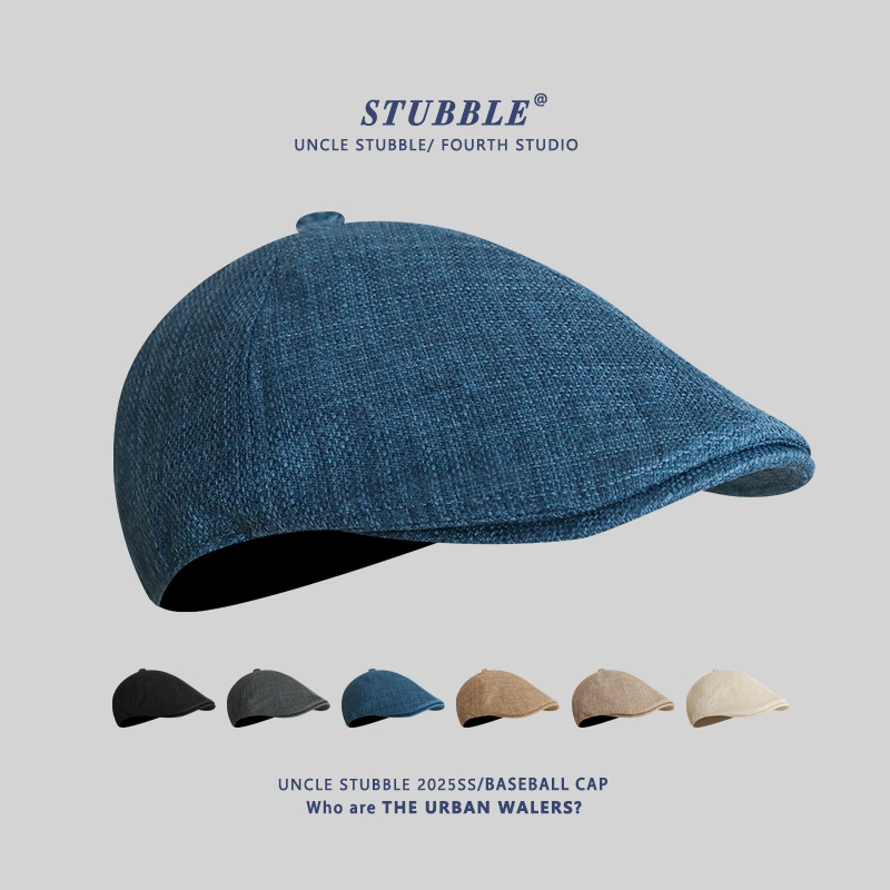 Wide-Brimmed Newsboy Cap for Men and Women with Large Head Circumference and Face, Japanese Style, Artistic, Fashionable British Painter's Hat