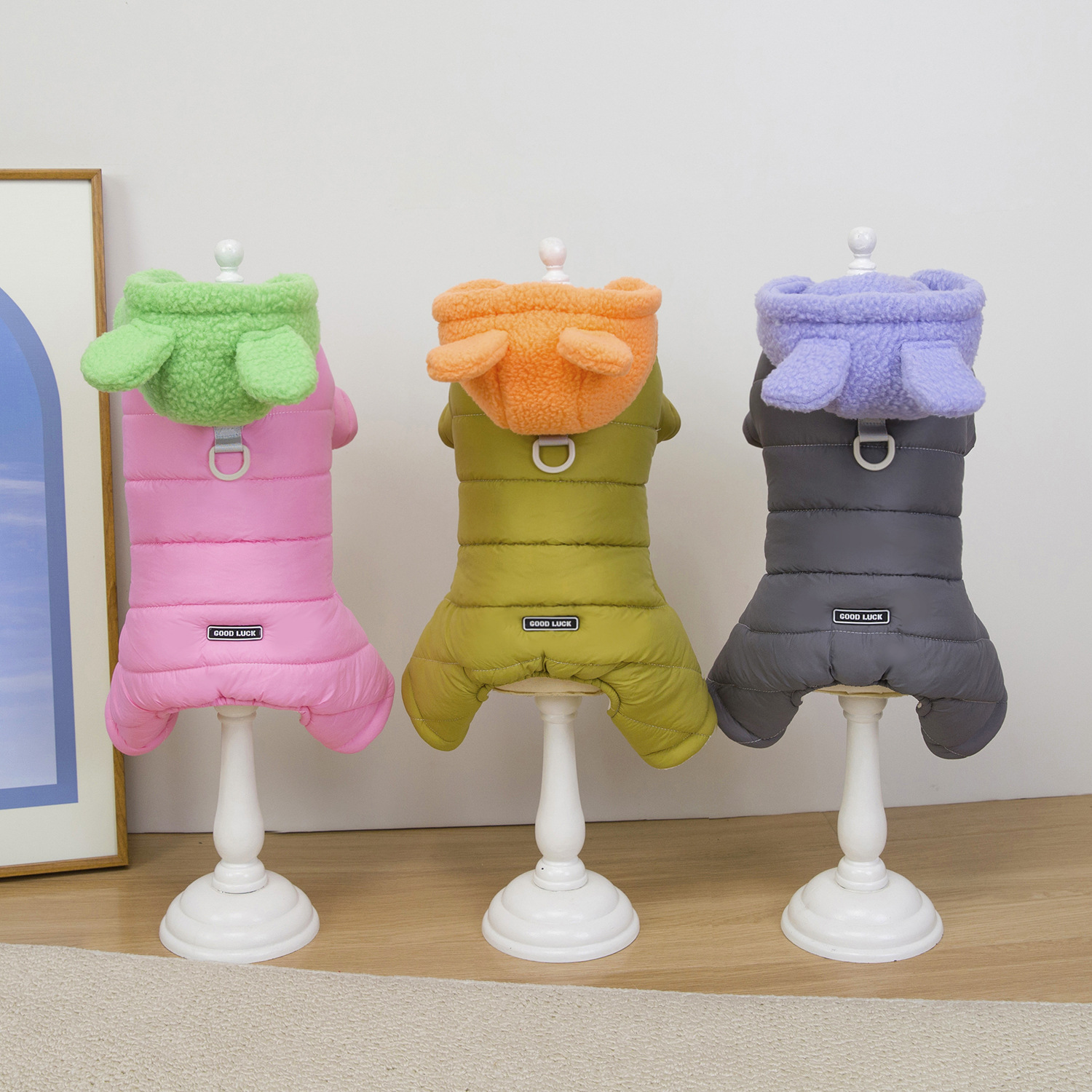 Dog Clothes Autumn and Winter New Clothing Teddy Pet Clothes Winter Thickened 25 Bear Ears Four-Legged Cotton Clothes
