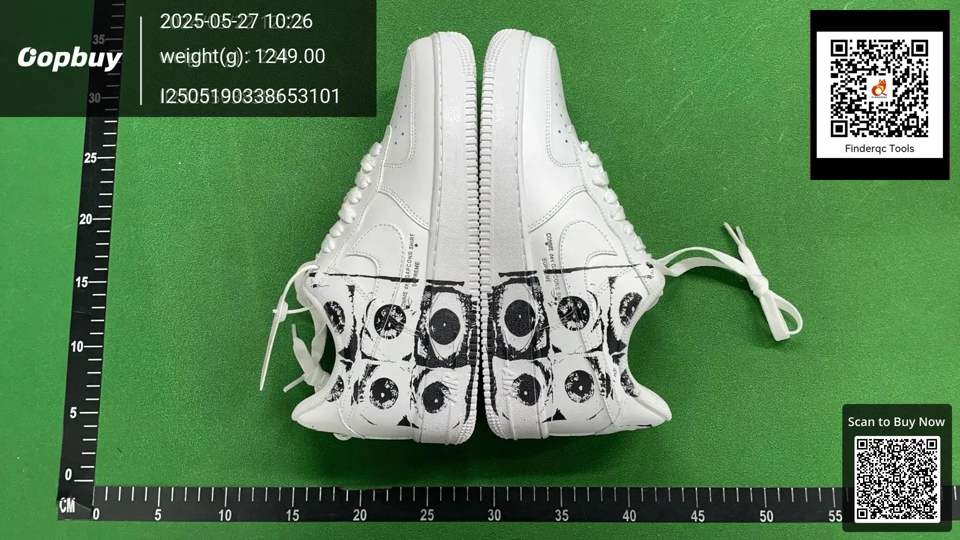 branded shoes Air Force One Joint Four Eyes Valentine's Day Large Hook White Air Cushion Casual Shoes
