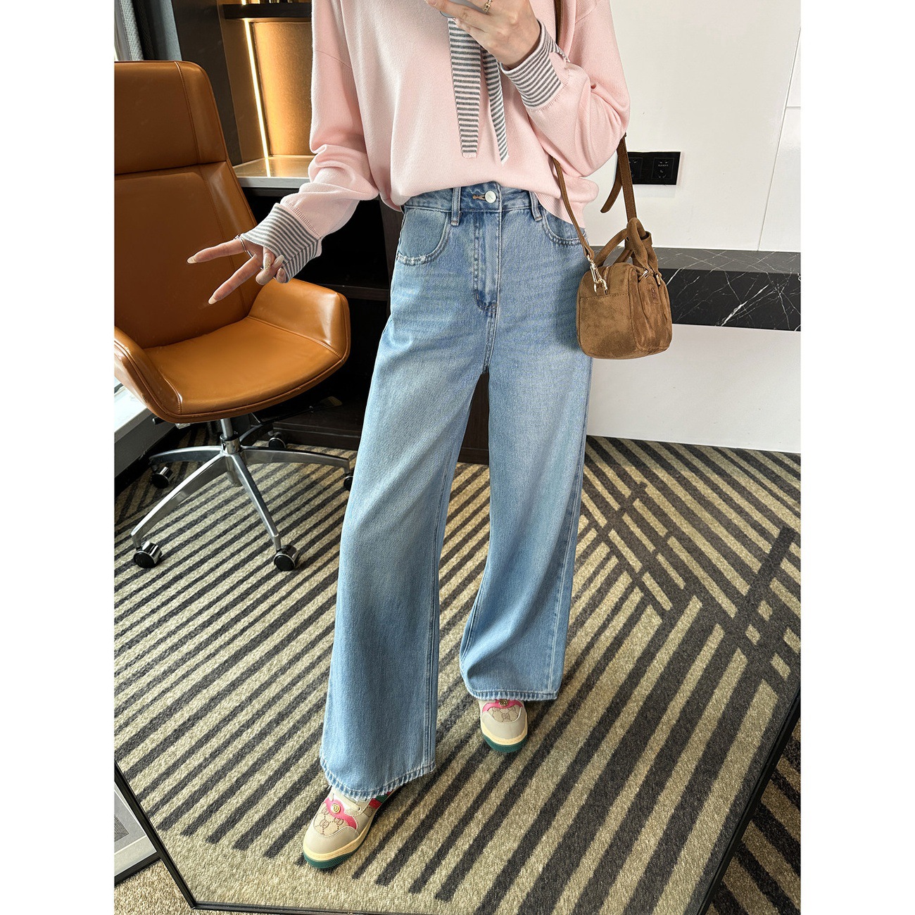 Highly Recommend This One!~ Straight Wide-Leg Jeans for Women, 2026 New Spring Style, Soft and Versatile, Loose High-Waisted Long Pants
