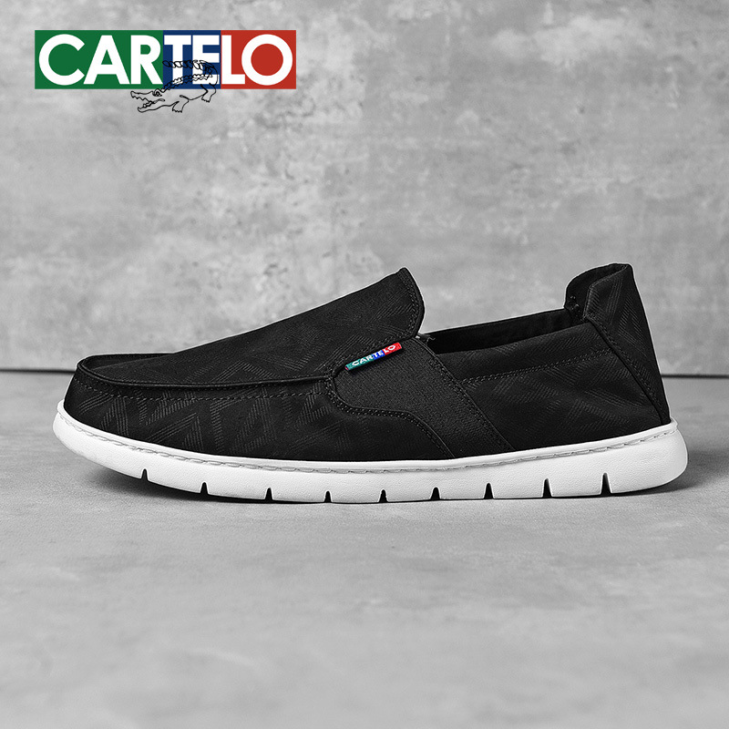 Cardile Crocodile Shoes Men's Shoes Autum Old Beijing Cloth Shoes One-Leg Soft Sole Lazy Driving Casual Canvas Shoes