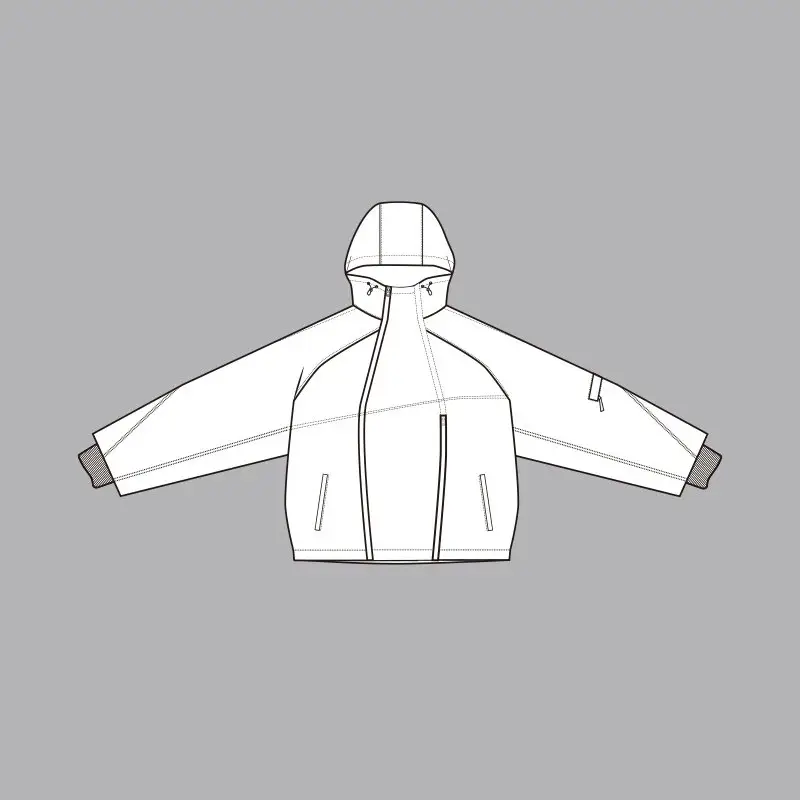 Two color hooded zipper jacket - pull 528994