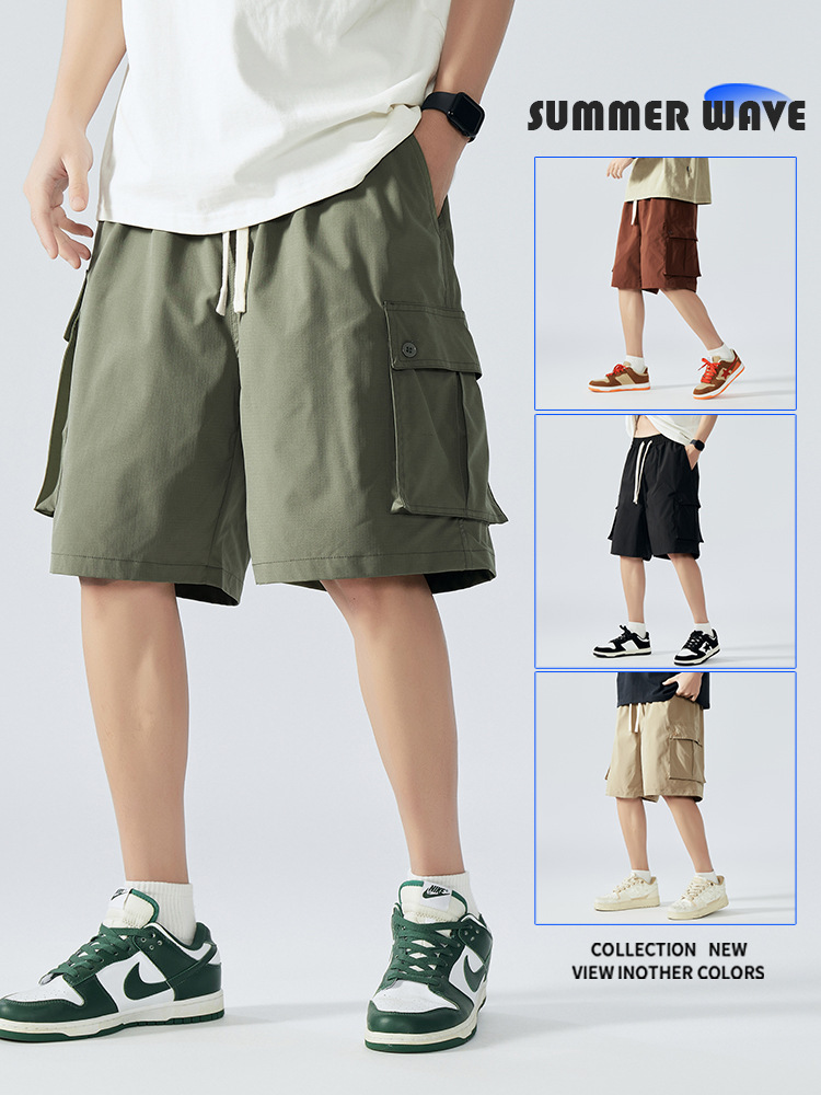 Work Shorts for Men, New Trendy Spring and Summer Thin American-Style Casual Shorts, Unisex Five-Point Shorts