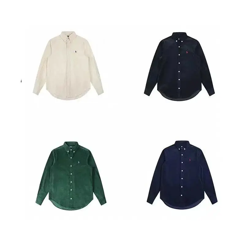 [DX19] Autumn new four-color corduroy embroidered men's and women's shirts