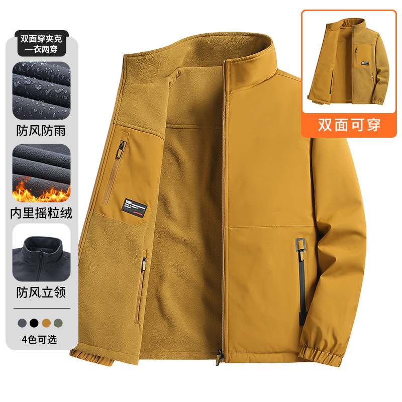 New Cross-Border Style Large Size Reversible Cotton Jacket, Trendy Versatile Casual Oversized Workwear Outdoor Jacket