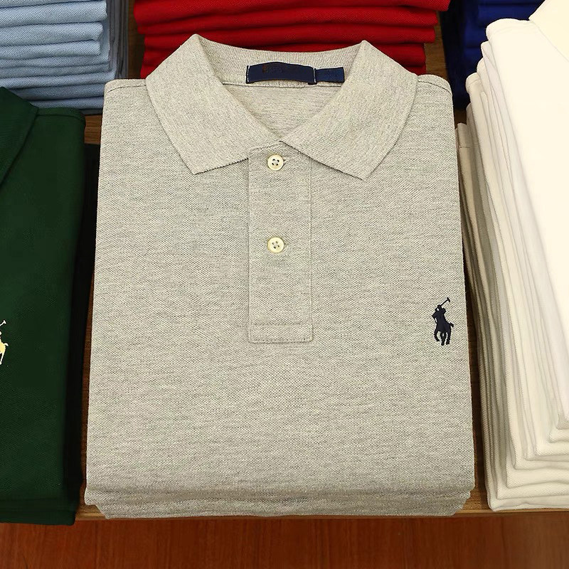 Summer R Series Embroidered Small Logo Lapel Short-Sleeve T-Shirt Men's Business Casual Solid Color Loose Large Size Polo Shirt Top Foto QC de TAOBAO na Qualit.ly