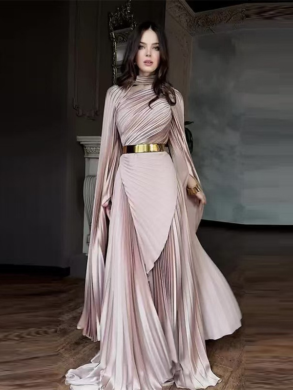 2025 summer cross-border Europe and the United States new foreign trade long shawl split temperament dress belt dress