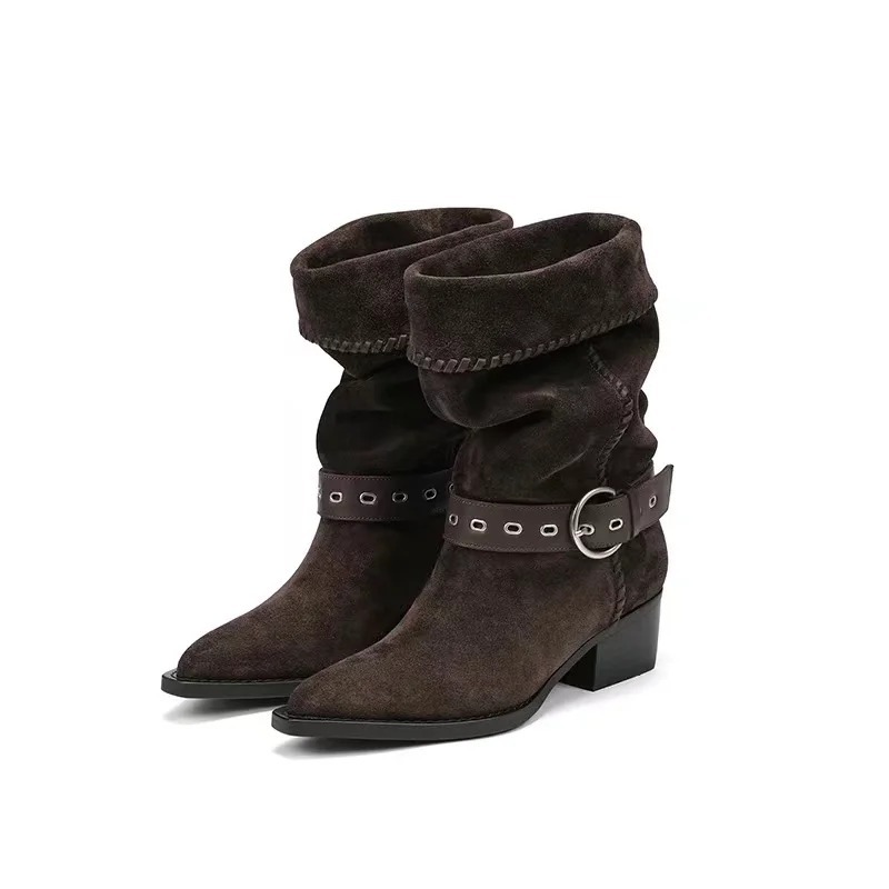 Niche Luxury 2026 Handmade Women's Shoes, Retro Women's Shoes, Women's Boots, Soft Leather Retro Riding Boots, European and American Fashion Boots