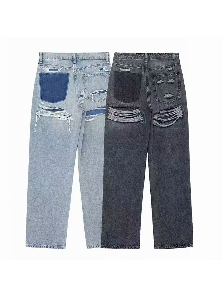 Zatrax-2024 European and American Summer New Women's Wear European and American Style French Design Sense Dressed Ripped Jeans