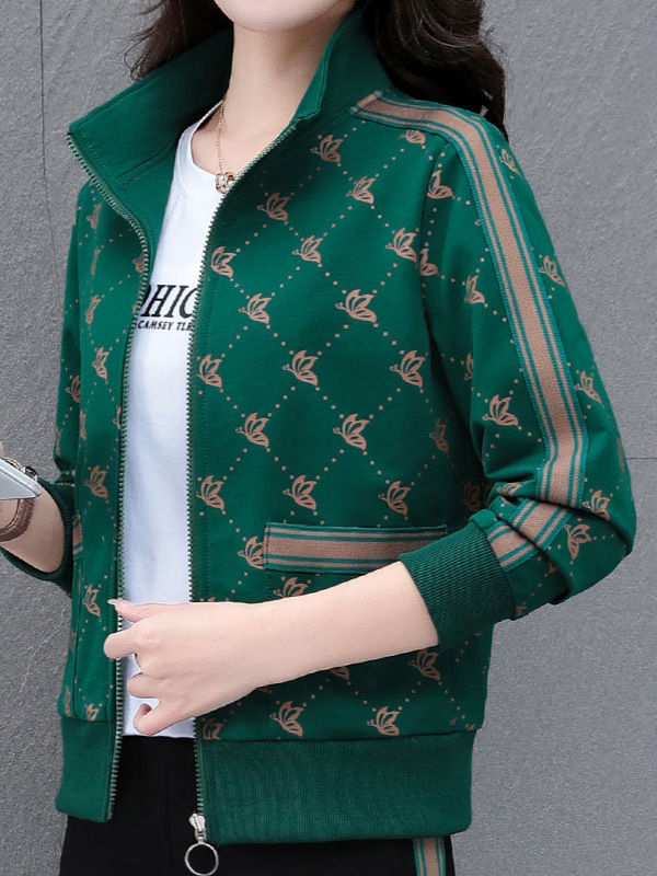 Spring and Autumn Small Tops Women's Short 2025 New Stand Collar Tops February and August Western Style Cardigan Sweater Autumn Top