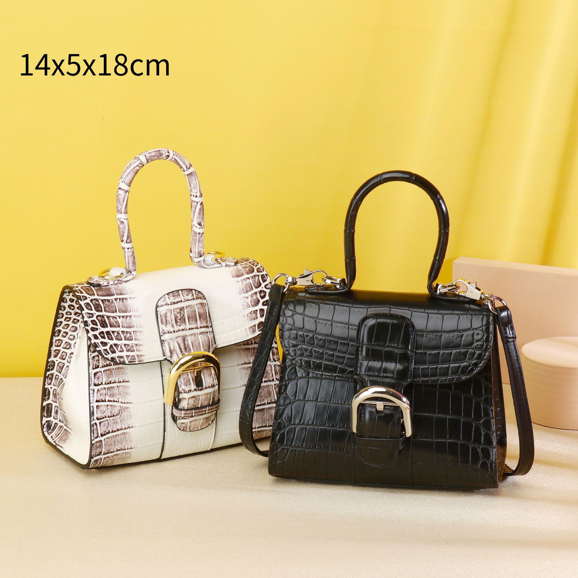 Crocodile Belly Pattern Women Handbag Small Satchel Classic Devo Bag Himalayan White Flap Women's Bag High-end Factory