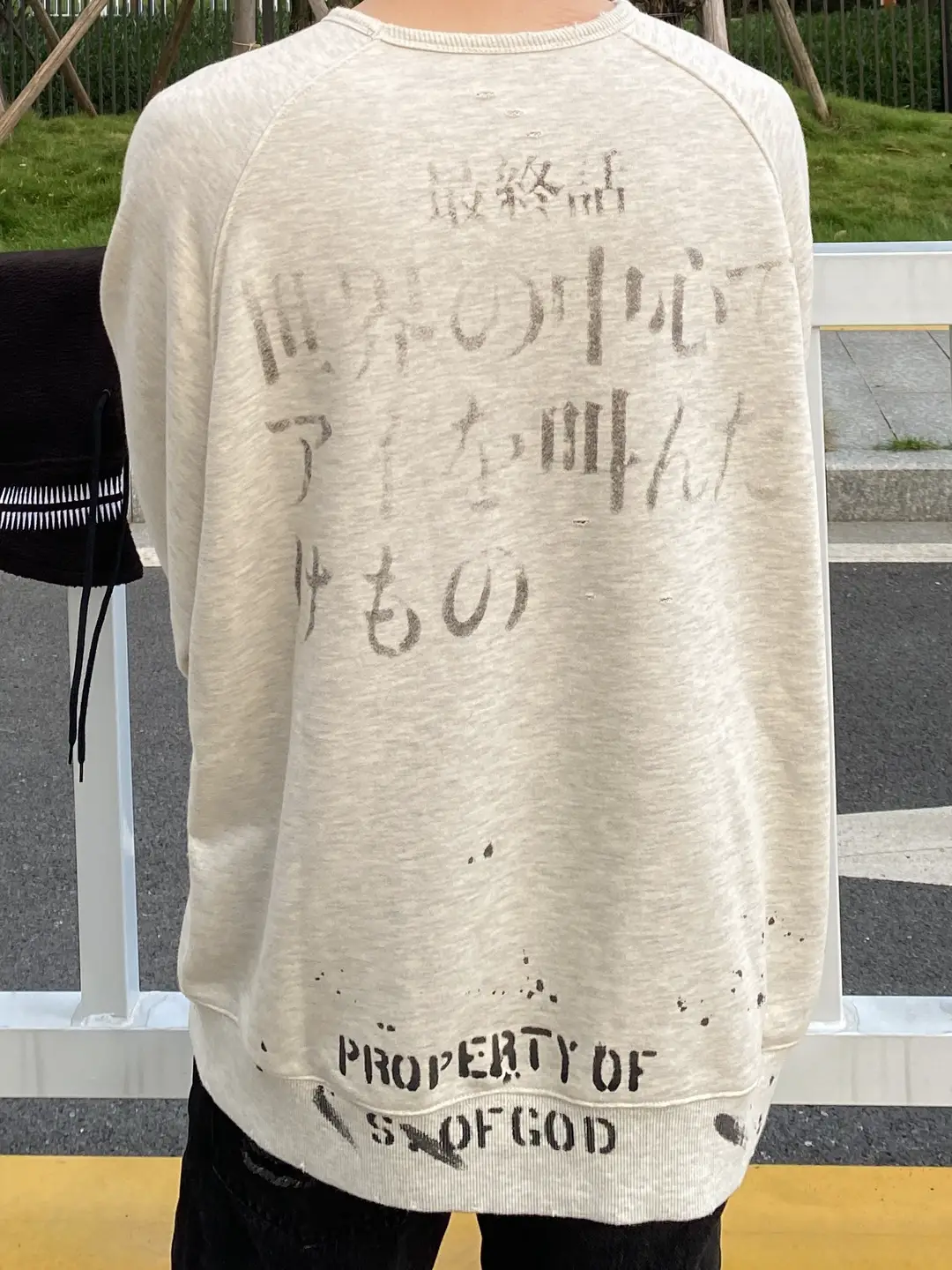 Saint Michael Eva Unit 1 Sweatshirt Hand-Painted Graffiti Vintage Retro Casual Crew Neck pullover