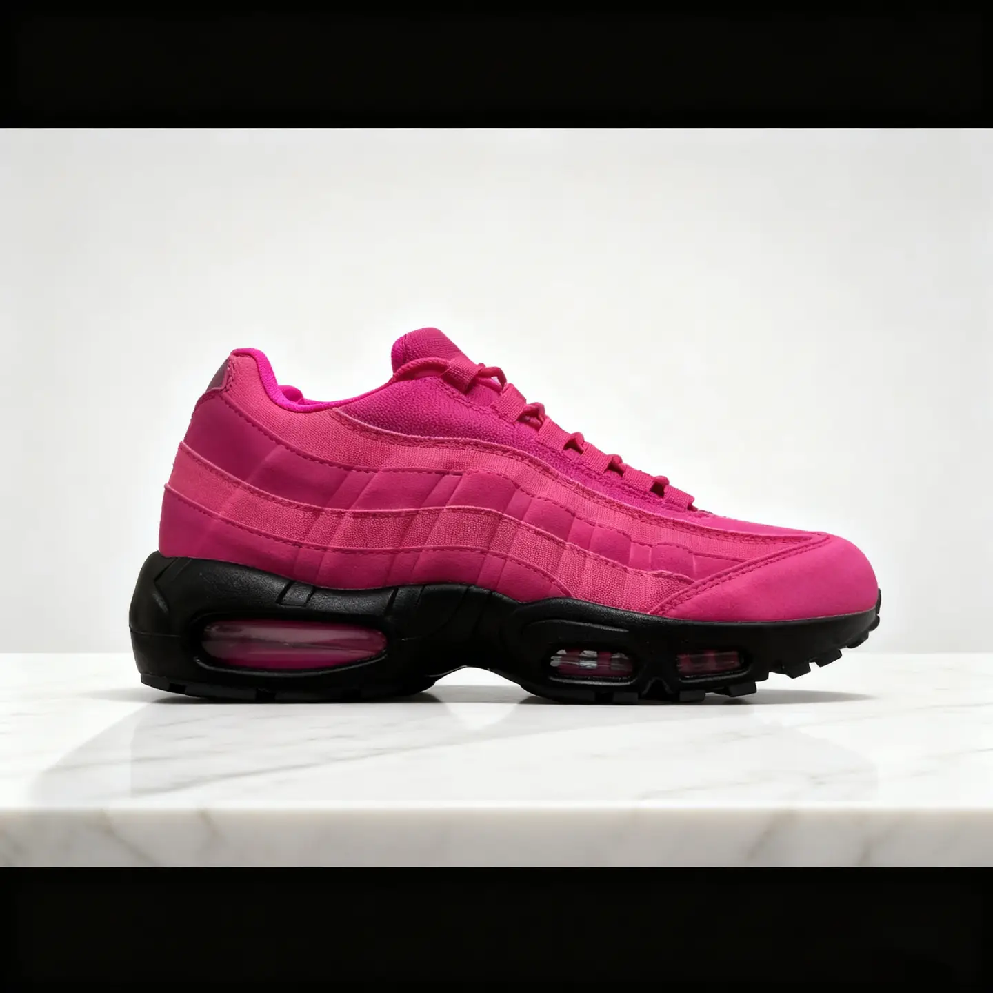 Qujie shoes men's shoes thick soled retro running shoes classic air cushion shoes men's and women's rose red comfortable shock-absorbing sports shoes