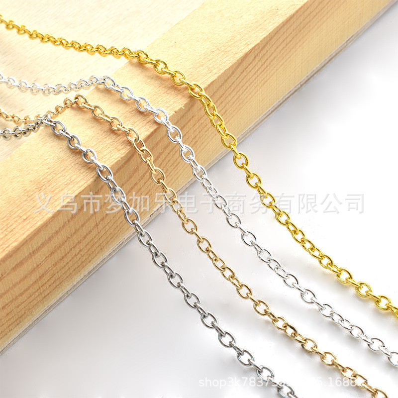 DIY Jewelry Accessories Iron O-Shaped Chain Round Cross Chain Necklace Bracelet Earring Material Kit Clothing Bag Decoration