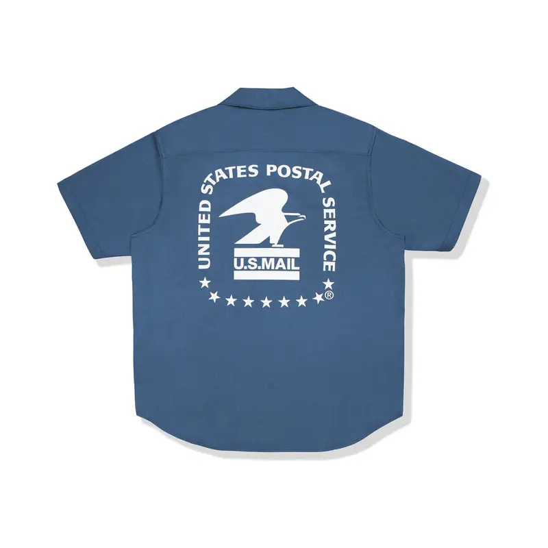 Bape X Usps Collaboration Men's Spring/Summer Postal Eagle Logo Print Label Short Sleeve shirt X32901I