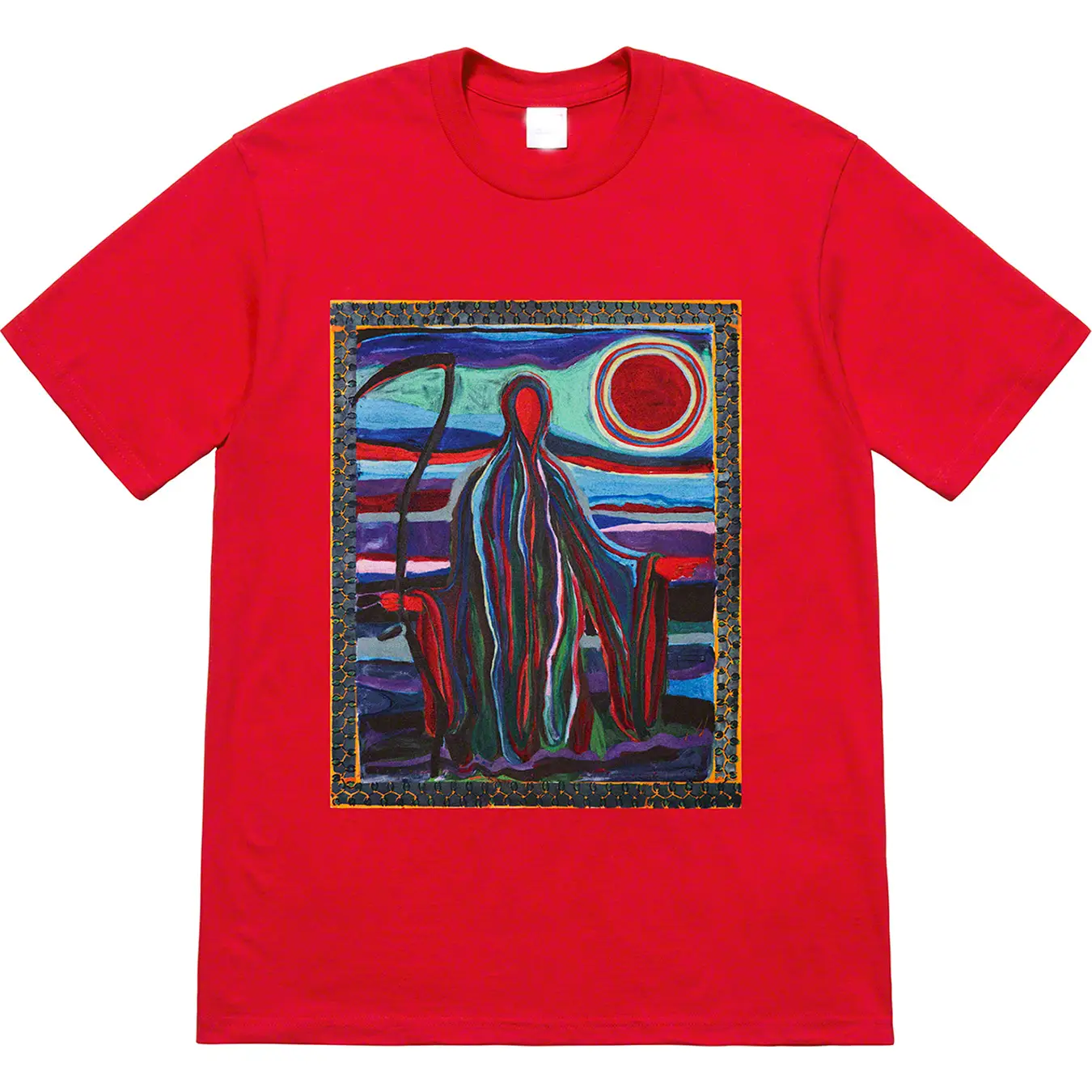 19Ss Reaper Tee Artist Oil Painting Reaper Short-Sleeved T-Shirt Pure Cotton Round Neck Loose Bottoming Shirt for Men and Women