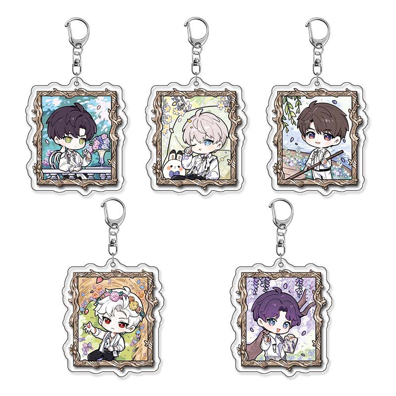 New Love and Deep Space Keychain Cute Peripheral Qi Yu Shen Xing Hui Qin Che Acrylic School Bag Pendant Decoration