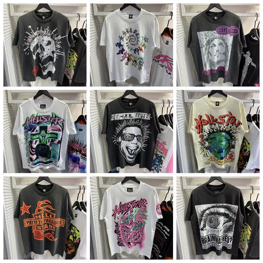 Cross-border special 2024 new summer hip-hop foam men round neck pullover casual loose short-sleeved T-shirt women in Europe and America