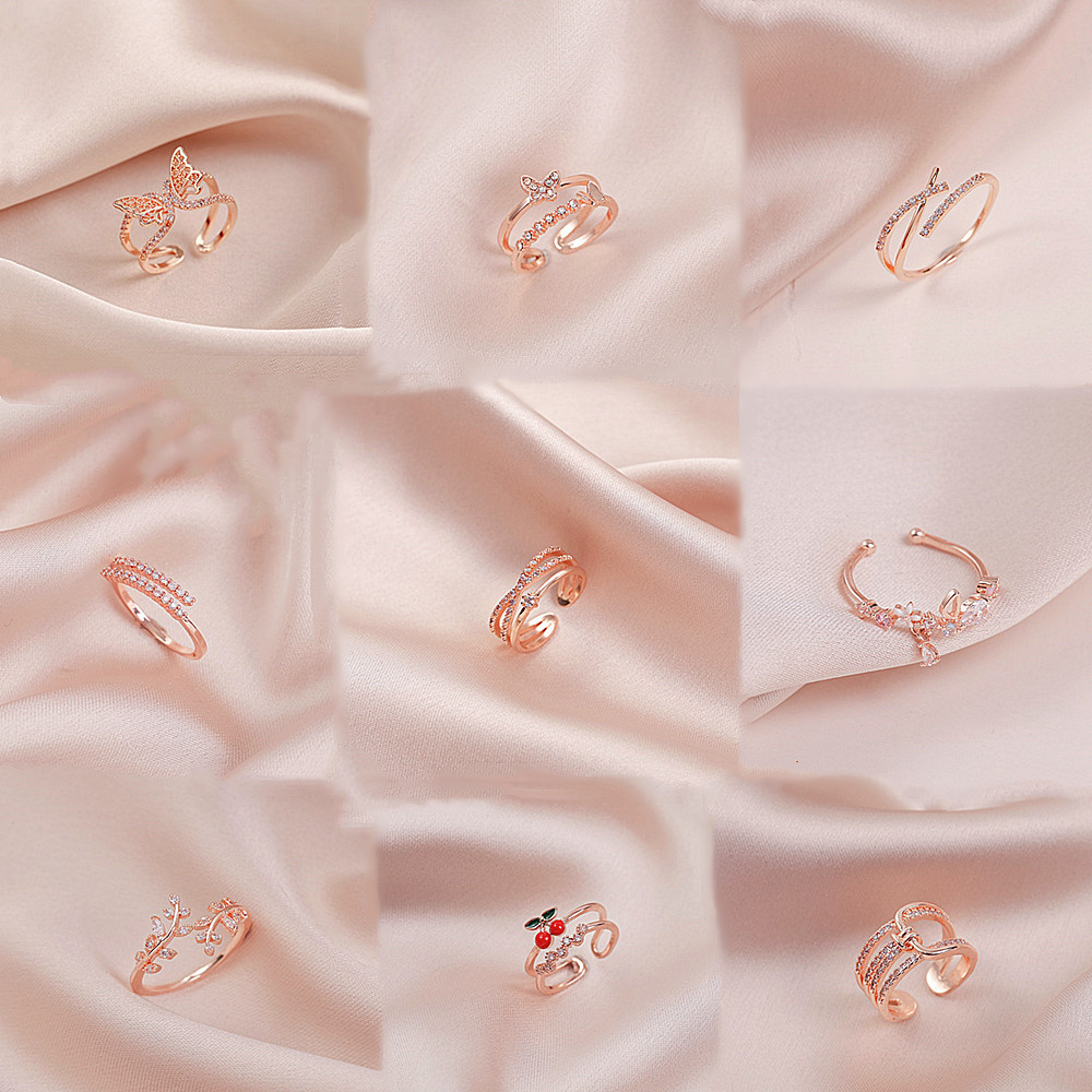 Super Shiny Diamond-Encrusted Rings Wholesale, Light Luxury Niche High-End Minimalist Style Index Finger Rings, Open Ring Series, Women's Jewelry