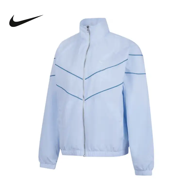 Nike Nike Blue Outwear Women's Summer Loose Casual Training Woven Stand Collar Sports jacket Fv6305-423