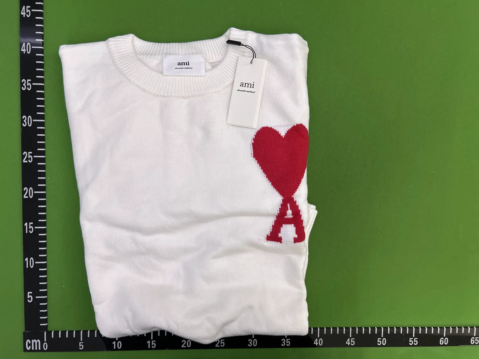 ami Alexandre Mattiussi White Red Ami de Coeur Sweater
