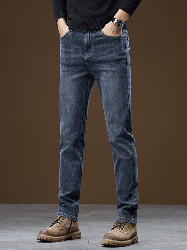 A generation of 2025 spring and autumn new high-end jeans men's straight tube slim stretch leggings casual men's pants