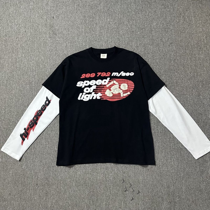 Broken Planet Broken Planet Foam Printed Trendy Brand Men and Women Loose Casual Fake Two-Piece Long-Sleeved T-Shirt QC-foto van TAOBAO op Qualit.ly