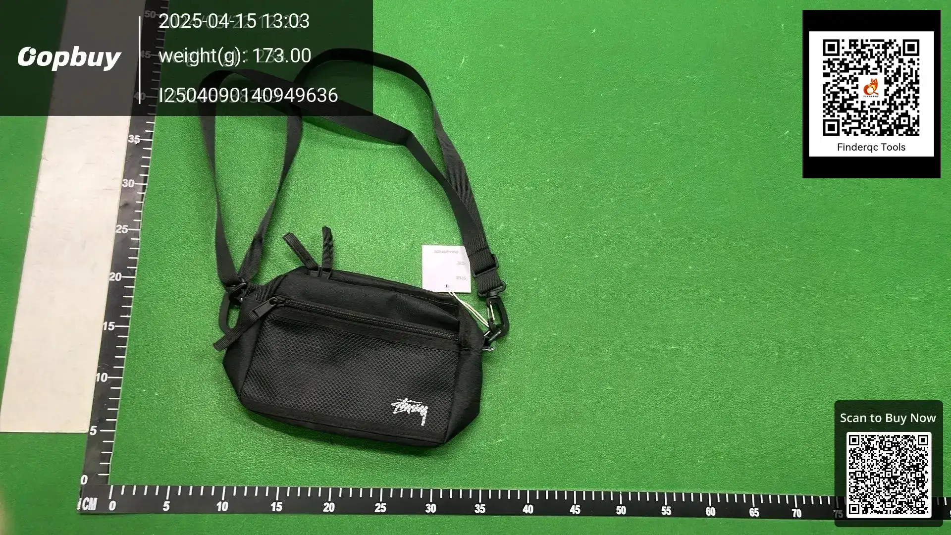 Stussy black messenger bag