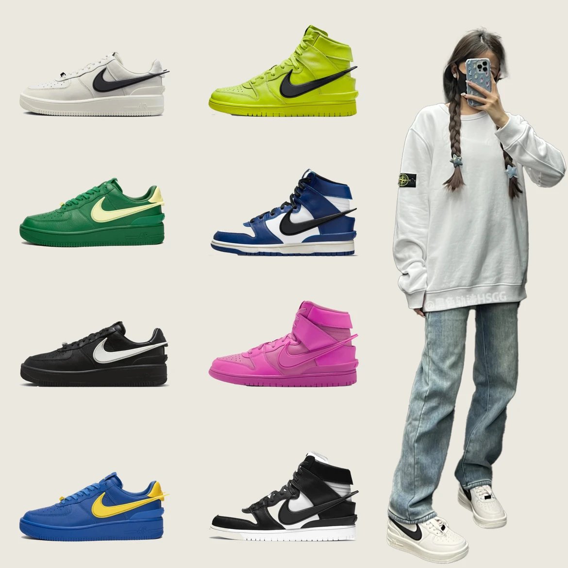 AMBUSH x Nike Ambush 空军一号 纯白黑色联名高帮低帮 Nike空军联名耐克空军AF1联名 Nike 板鞋男板鞋女鞋子 耐克板鞋子男耐克女鞋耐克鞋子男板鞋男鞋潮鞋原单休闲鞋男鞋子鞋女