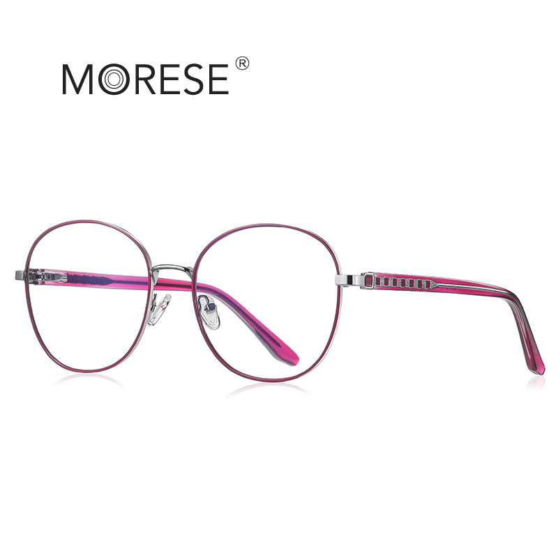 Glasses anti-blue light cross-border 3066 original personalized metal plain glasses CP pin point paint round optical frame female