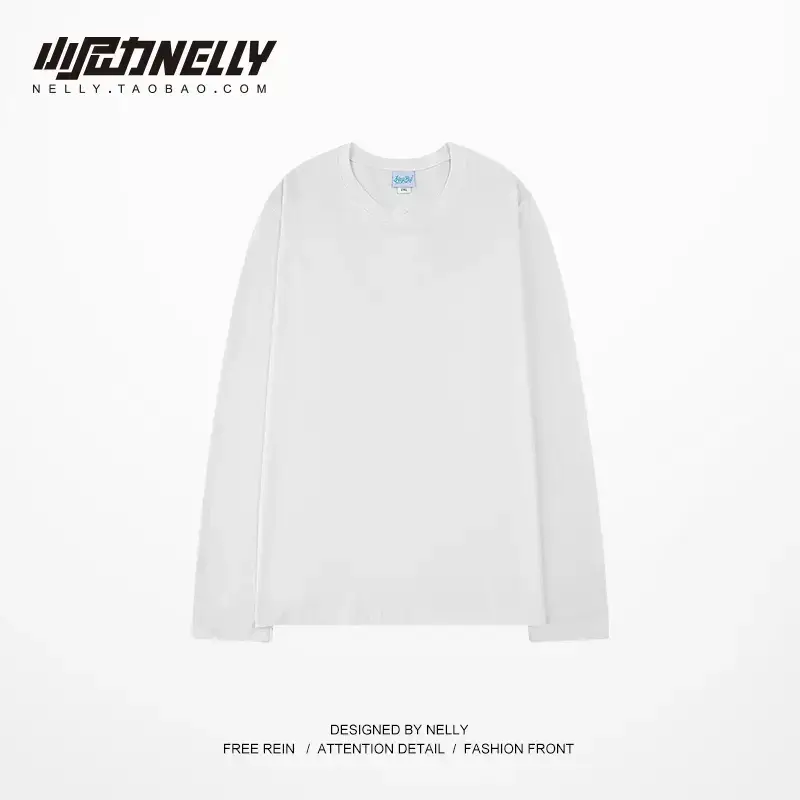 Retro Street Style Ulzzang White Pure White Extra Long Sleeve High Street Vintage Base Long T-Shirt for Men and Women