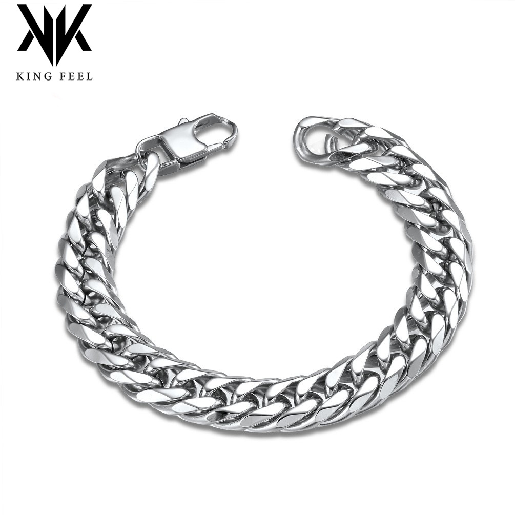 2022 hipsters wear men's and women's moderate and cold style double woven NK titanium steel bracelet Simple Men's plain chain bracelet