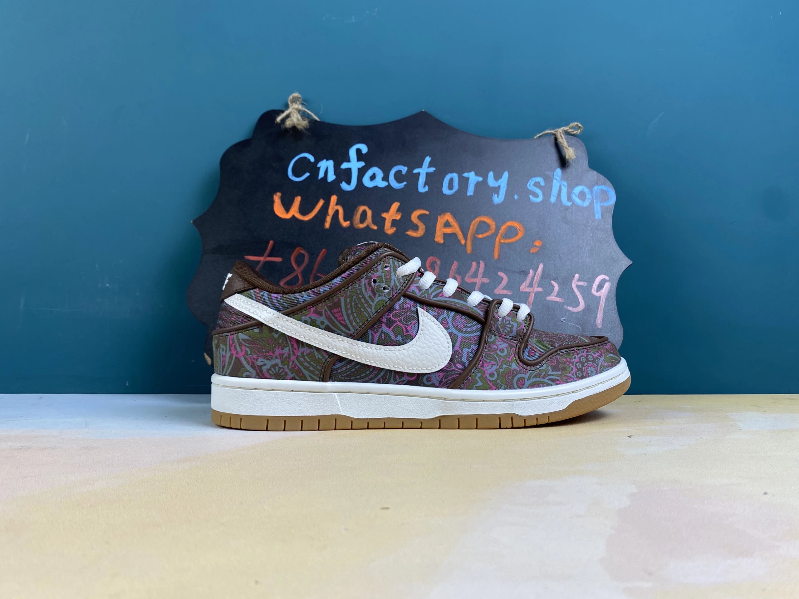 H40CN N1ke SB Dunk Low Pro Paisley Brown-DH7534-200