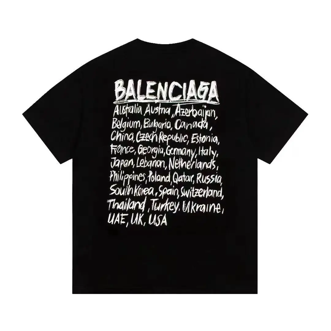 Balenciaga Countries T-Shirt Black