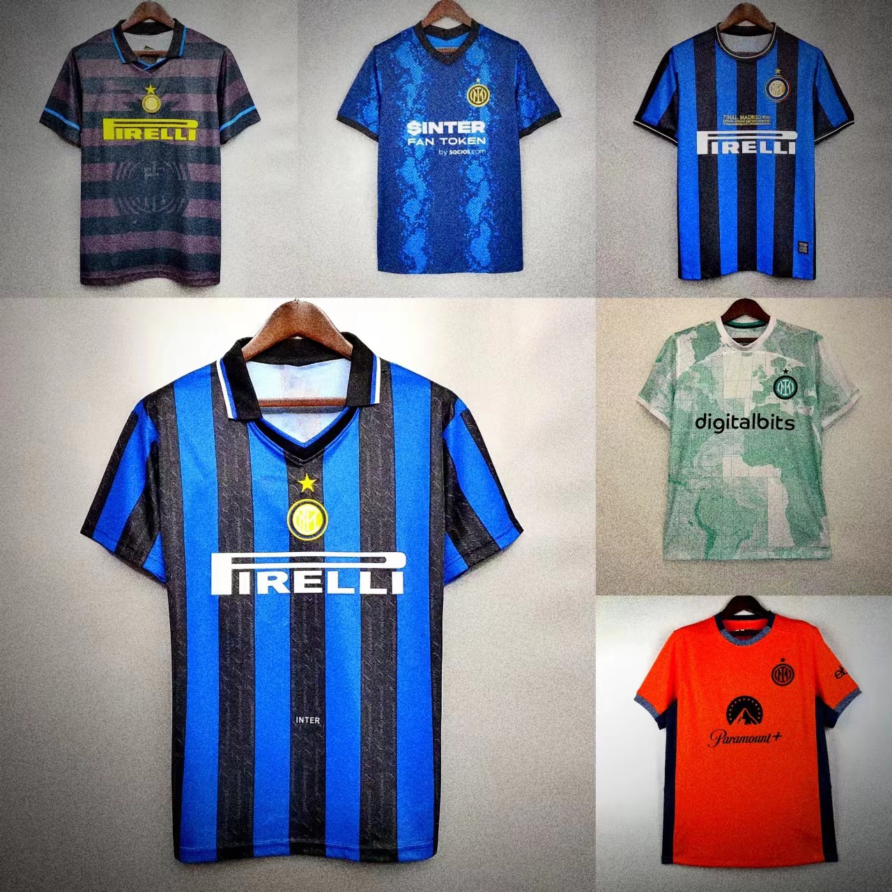 Blue and Black Legion Inter Milan Series Retro Fan Edition Jerseys Classic Uniforms Dropshipping