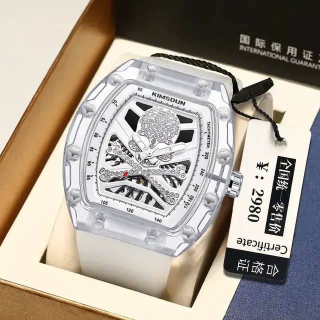 Kingston's new transparent RM skeleton hollowed out fully automatic mechanical watch for men, fashionable Miller RM model